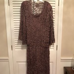 100% silk, maxi length, three piece gown.